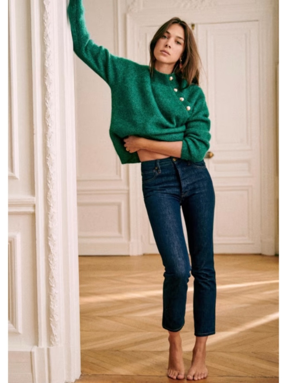Sezane Dark Wash Straight Brut Sexy‎ Indigo Jeans- 25
